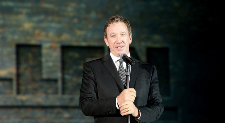 Image: Tim Allen speaking at a corporate event. Conference and event speaker selection services by Benchmarc360.